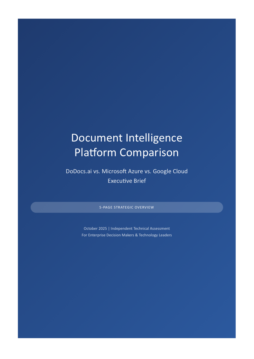 Platform comparison — DoDocs vs Azure vs Google Cloud